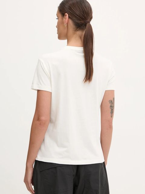 Napapijri t-shirt bawełniany S-Box damski kolor beżowy NP0A4IP12061