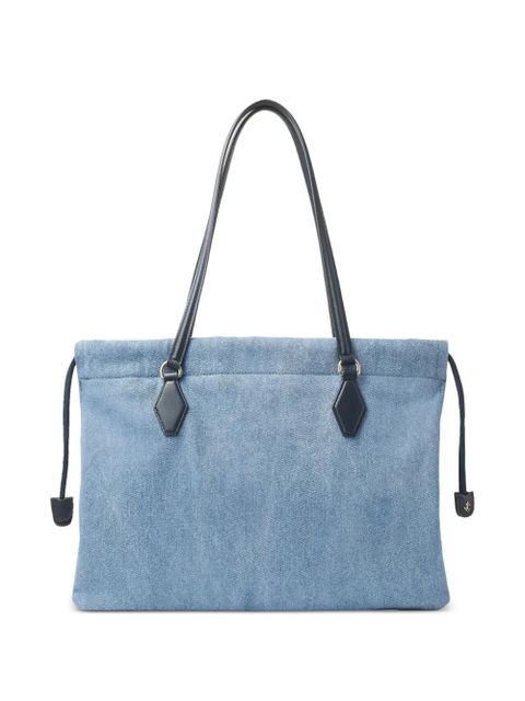 Jimmy Choo laser-cut drawstring shoulder bag - Blue