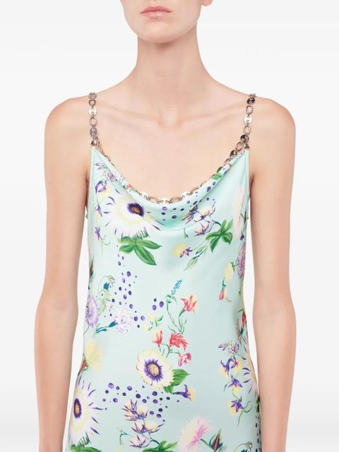 Rabanne floral chain dress - Green