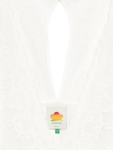 FARM Rio floral-embroidered dress - White