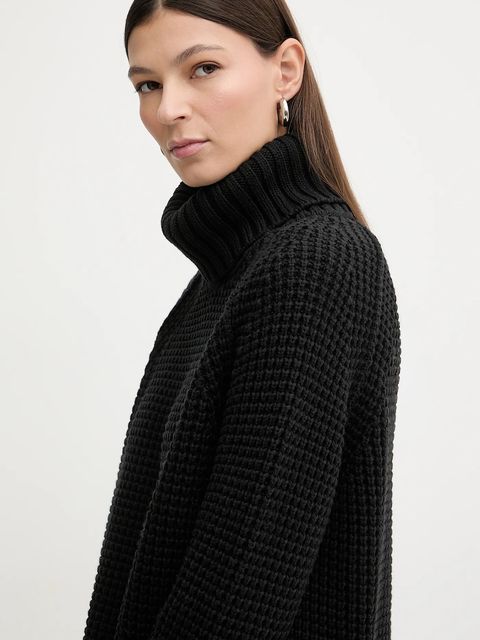 Marc O'Polo sweter damski kolor czarny ciepły z golfem 5000007659