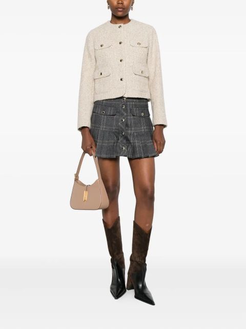 Maje buttoned-up cropped tweed jacket - Neutrals - zdjęcie produktu nr 2