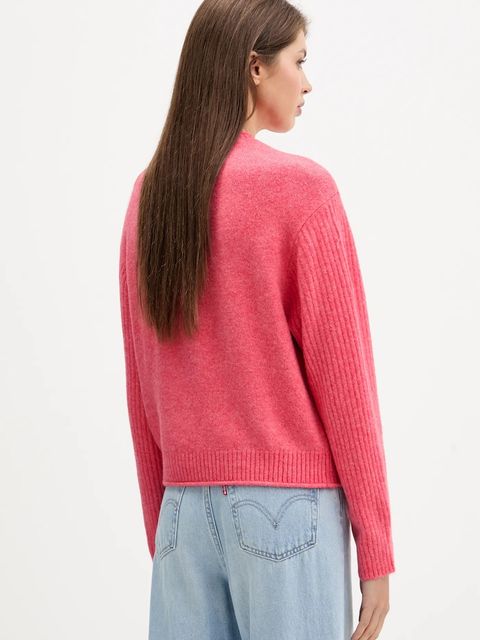 Tommy Jeans sweter z dodatkiem wełny damski kolor różowy lekki DW0DW21782