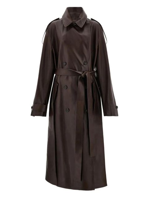 Ferragamo belted leather trench coat - Brown - zdjęcie produktu nr 1