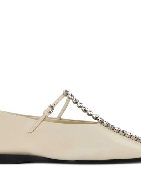 Jil Sander crystal-embellished leather ballerinas - Neutrals - zdjęcie produktu nr 2