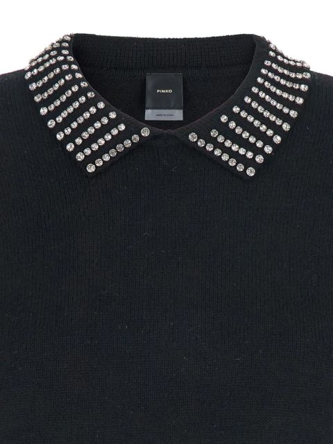 PINKO embellished-collar sweater - Black