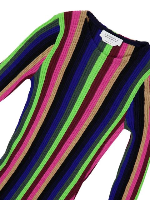 Gabriela Hearst striped-pattern long-sleeve dress - Black