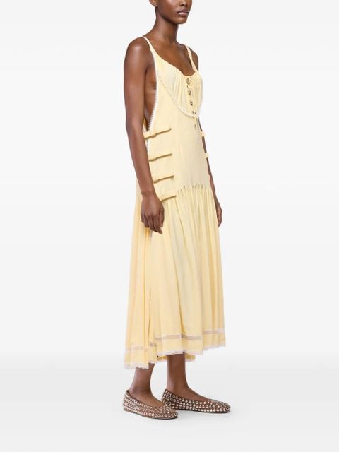 Rabanne lace-trim midi dress - Yellow - zdjęcie produktu nr 2