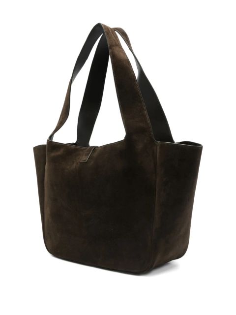 Saint Laurent Le 5 à 7 Bea suede logo-plaque tote bag - Brown - zdjęcie produktu nr 2