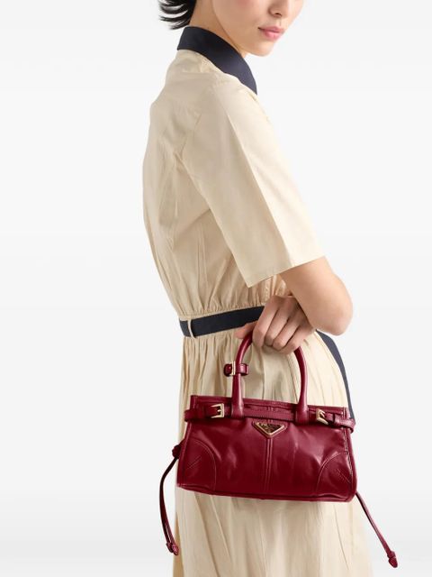 Prada mini Bonnie leather tote bag - Red
