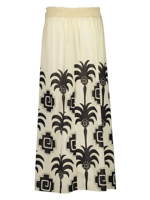 Johanna Ortiz palm-print wrap maxi skirt - White - zdjęcie produktu nr 2