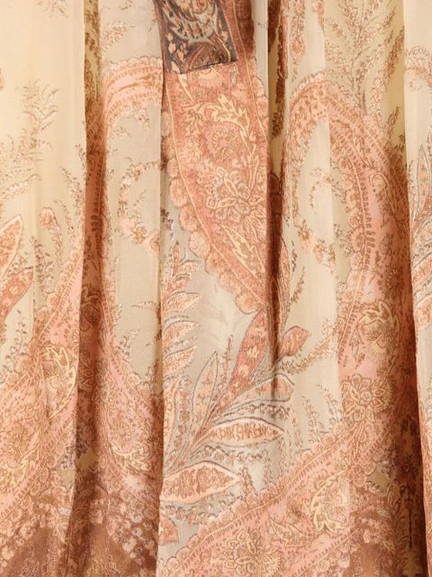 ZIMMERMANN Hypnotic paisley-print tied-neck dress - Neutrals