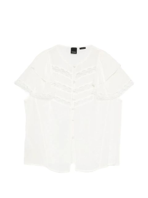 PINKO Frentones lace ruffled blouse - White - zdjęcie produktu nr 1