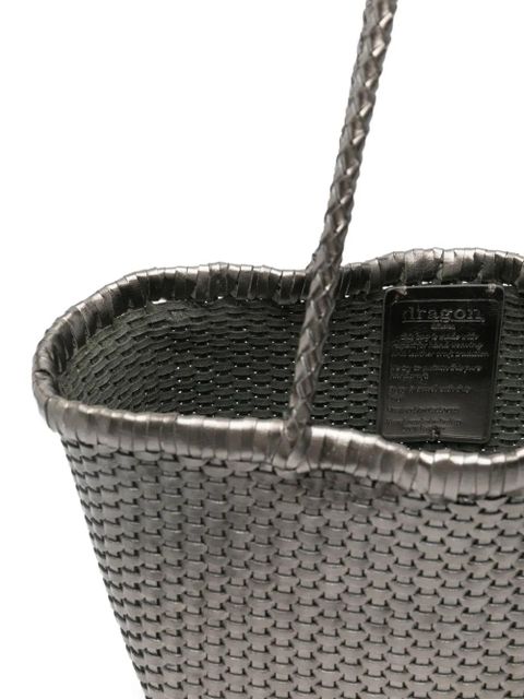 DRAGON DIFFUSION Small Grace Basket woven braided tote bag - Grey