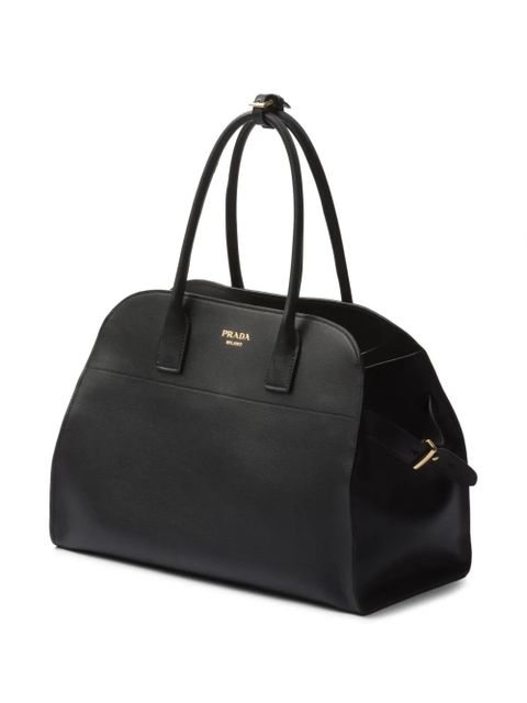 Prada large leather tote bag - Black - zdjęcie produktu nr 2