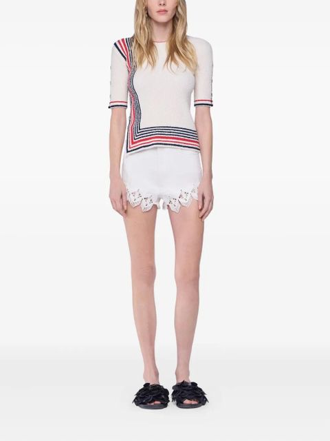 Rabanne embroidered scalloped-hem shorts - White - zdjęcie produktu nr 2
