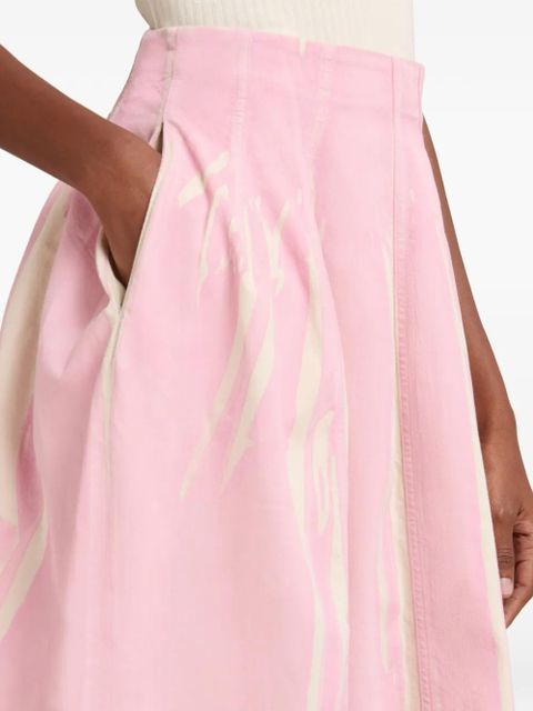 Marni stroke-print midi skirt - Pink