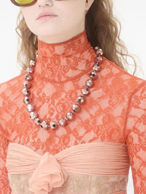 Valentino Garavani faceted-sphere enamel necklace - Pink - zdjęcie produktu nr 2