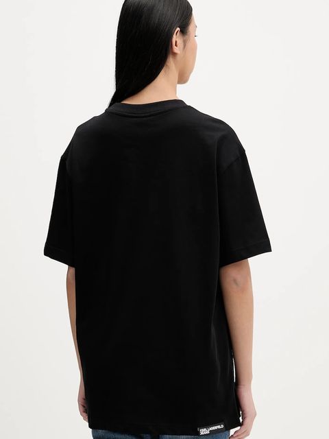 Karl Lagerfeld Jeans t-shirt bawełniany damski kolor czarny B1W17061