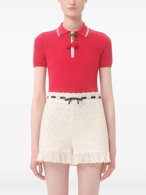 Valentino Garavani cherry-charm polo top - Red
