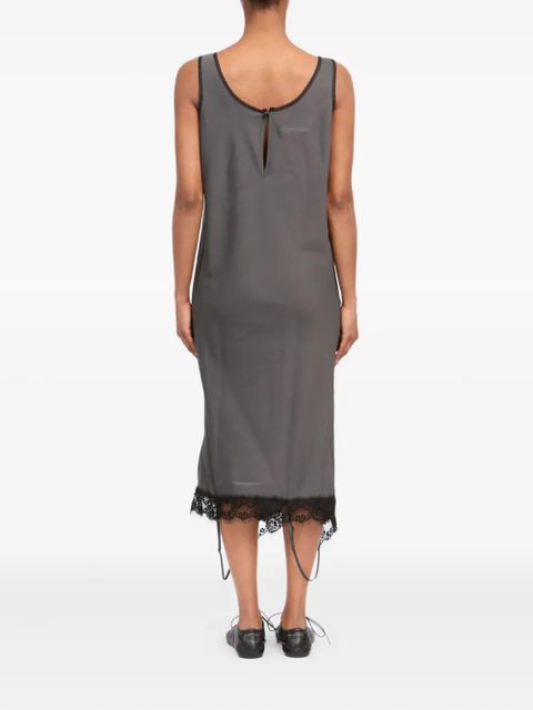 MM6 Maison Margiela lace trim midi dress - Grey