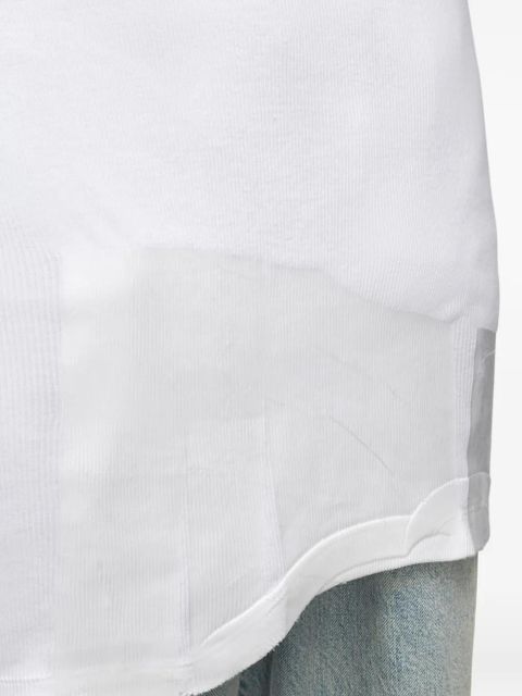Maison Margiela sheer-panel long cotton top - White