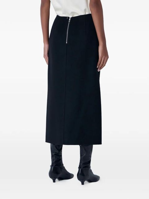 Sportmax slit midi skirt - Black