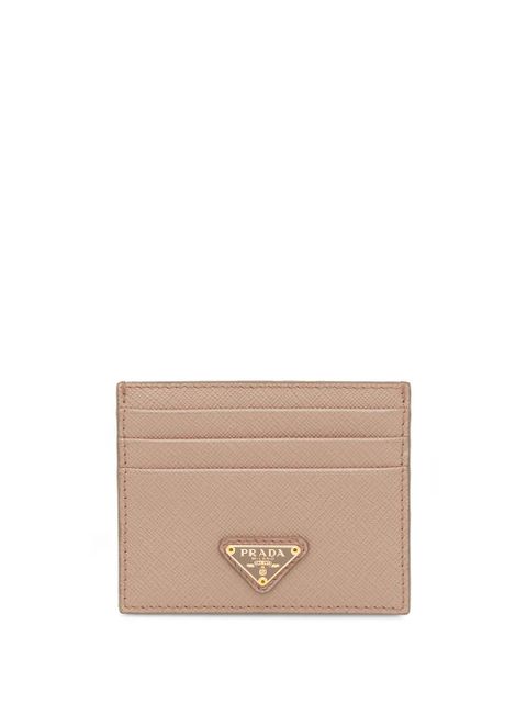 Prada logo plaque card holder - Neutrals - zdjęcie produktu nr 1