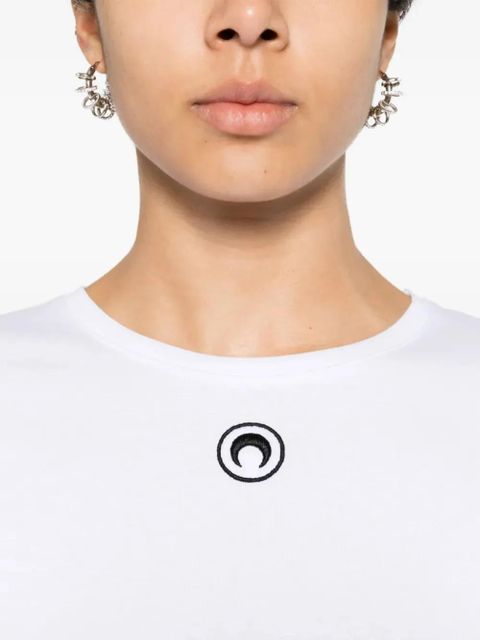 Marine Serre Crescent Moon-embroidery T-shirt - White - zdjęcie produktu nr 1