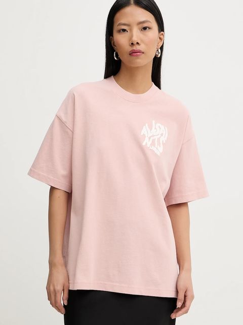 AllSaints t-shirt bawełniany damski kolor różowy W181JD