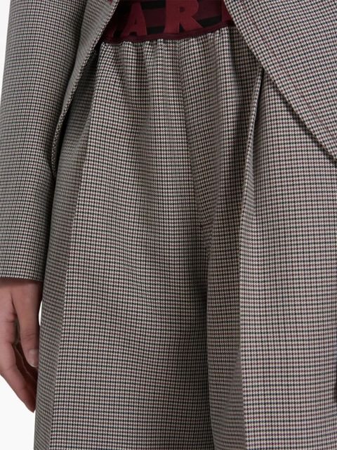 Marni logo-waistband checked trousers - Multicolour
