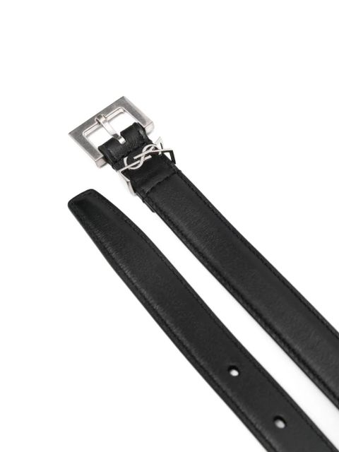 Saint Laurent Cassandre thin belt - Black - zdjęcie produktu nr 2
