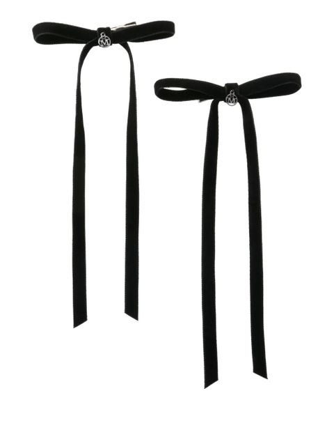 Maison Michel Ella bow-ribbon hair clips - Black - zdjęcie produktu nr 1