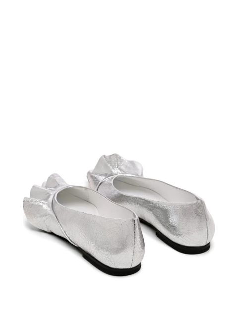 Essentiel Antwerp ruffled-detail ballet flats - Silver - zdjęcie produktu nr 2