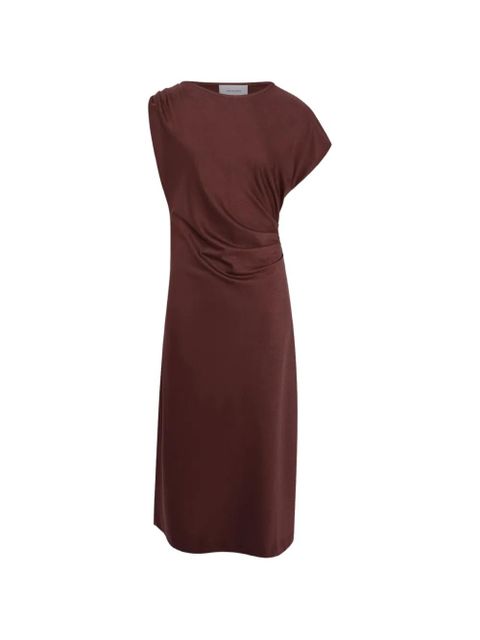 Yves Salomon asymmetrical jersey midi dress - Brown - zdjęcie produktu nr 1