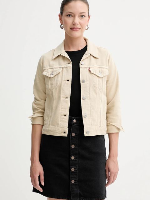 Levi's kurtka jeansowa kolor beżowy przejściowa 29945 - zdjęcie produktu nr 1