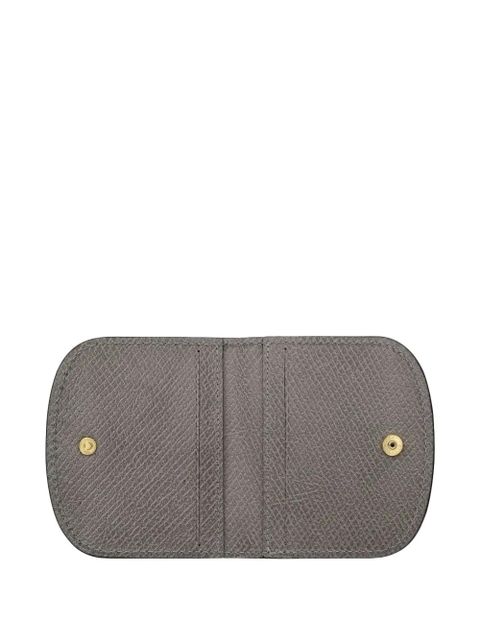 Longchamp textured leather card holder - Grey