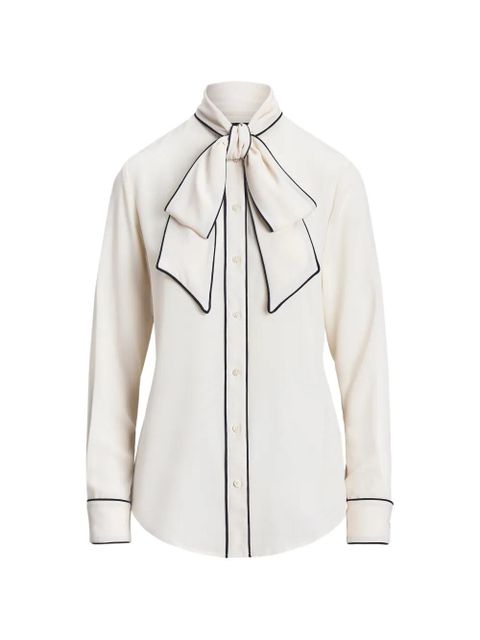 Lauren Ralph Lauren tie-neck blouse - Neutrals - zdjęcie produktu nr 1