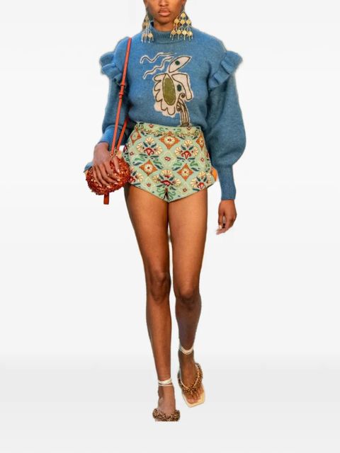 ALEMAIS Oasira embellished shorts - Blue