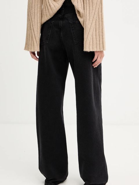 Twinset jeansy bawełniane damskie kolor czarny 252TT2210