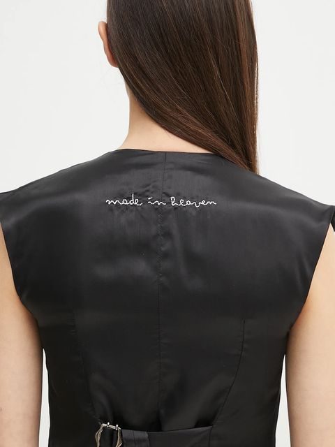 Fiorucci kamizelka Embroidered kolor czarny jednorzędowa W02SPTSL289PL02BK01