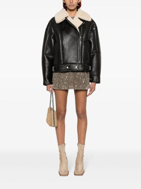Acne Studios leather shearling jacket - Brown - zdjęcie produktu nr 2