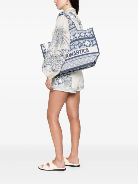 ALEMAIS Villa Romantica patterned tote bag - Blue - zdjęcie produktu nr 2