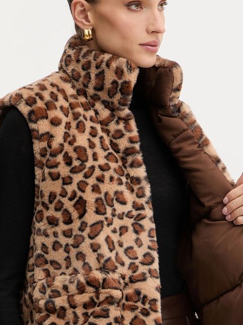 Morgan bezrękawnik kolor brązowy zimowy 5GILEO - zdjęcie produktu nr 2