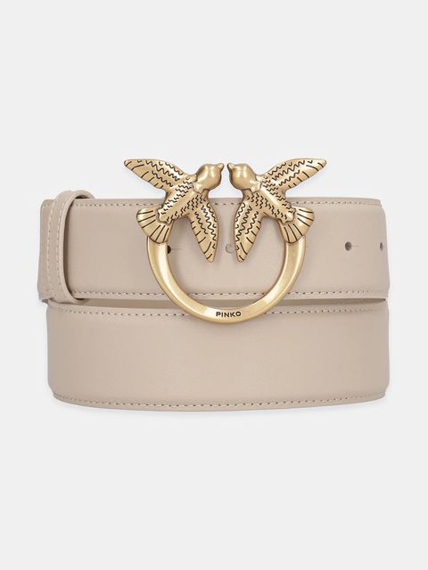 Pinko pasek skórzany damski kolor beżowy 100120 A0F1 - zdjęcie produktu nr 1