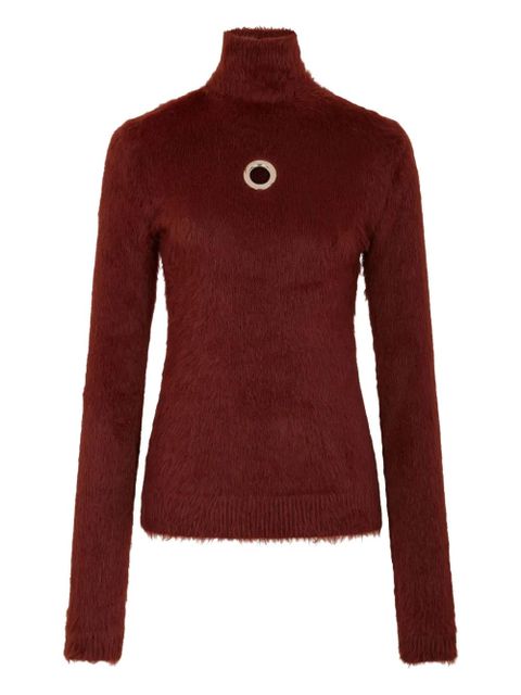 Rabanne eyelet-detail long-sleeves sweater - P213 RED - zdjęcie produktu nr 1