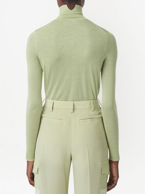 Burberry monogram-embroidered jumper - Green