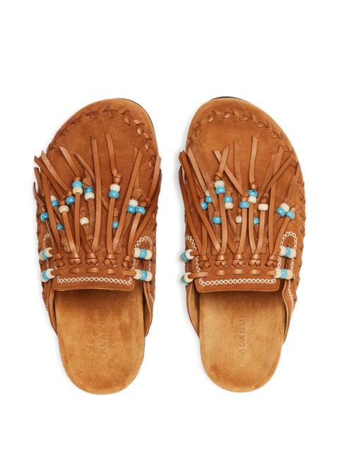 Alanui The Journey beaded flat mules - Brown