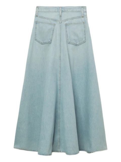 AGOLDE denim flared maxi skirt - Blue