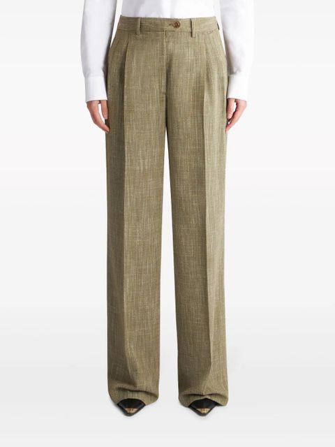 ETRO slub-effect tailored trousers - Green